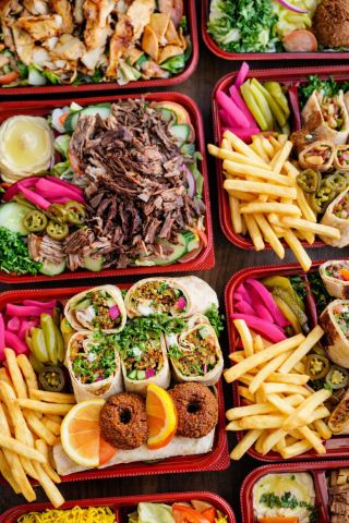 A colourful assortment of Shawerma Plus meals