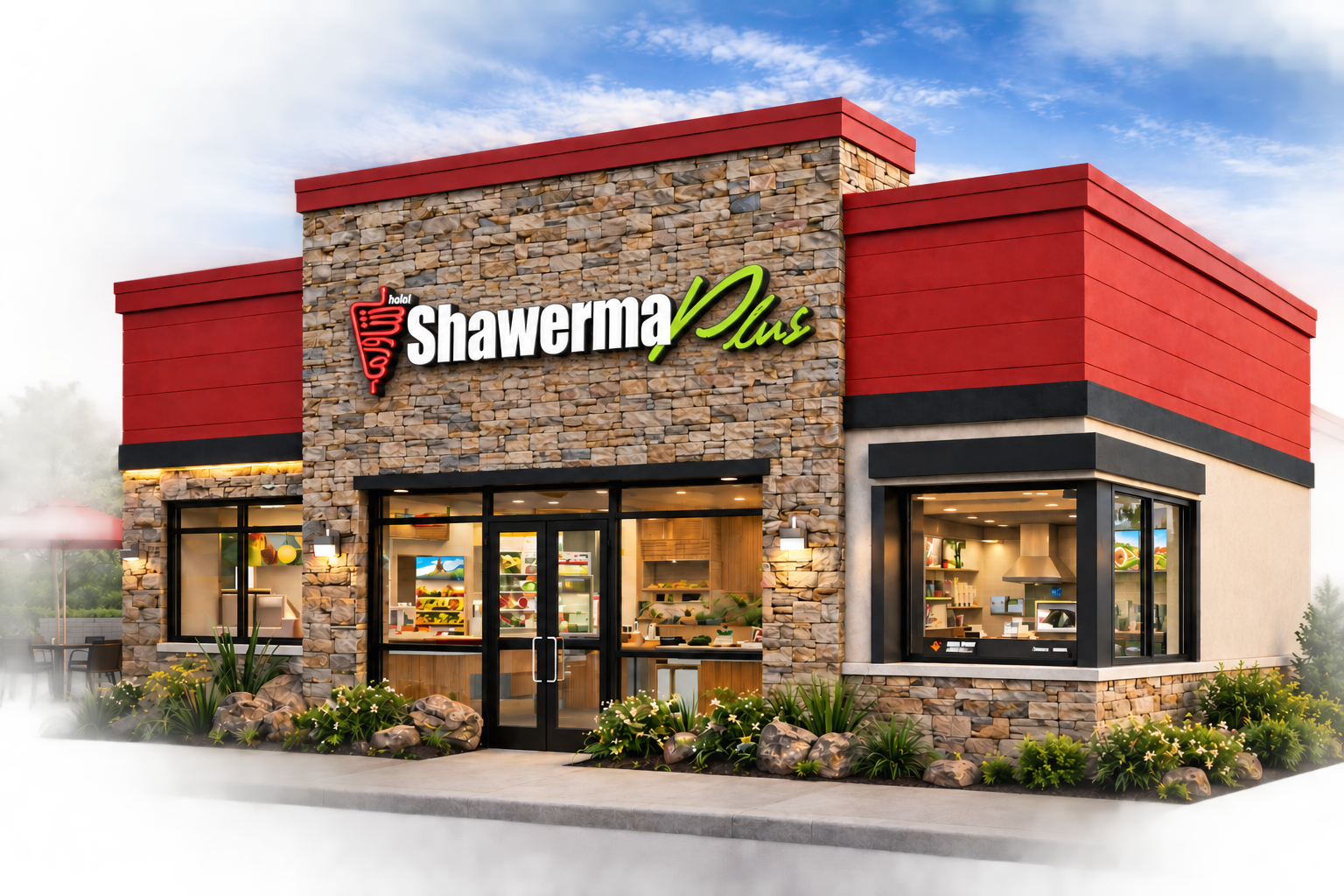 Shawerma Plus restaurant exterior concept