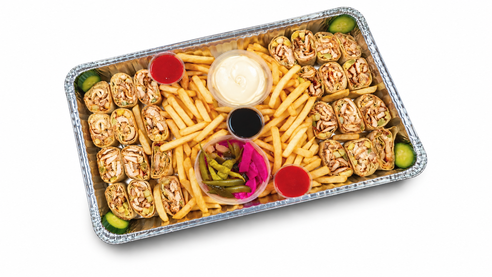 Shawerma Plus family saj platter for group catering